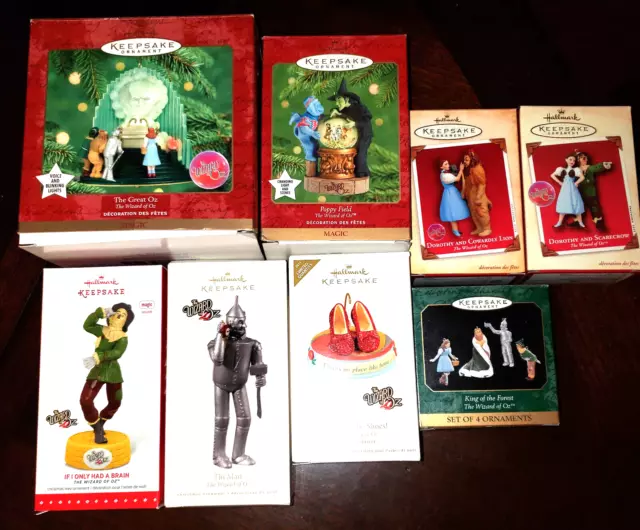 Hallmark Keepsake WIZARD OF OZornaments, LOT OF 8, some magic /spec ed MINT IOB