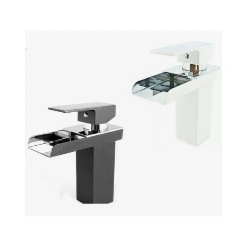 Wasserfallbecken Spüle Mixer Wasserhahn Badezimmer Garderobe schwarz weiß