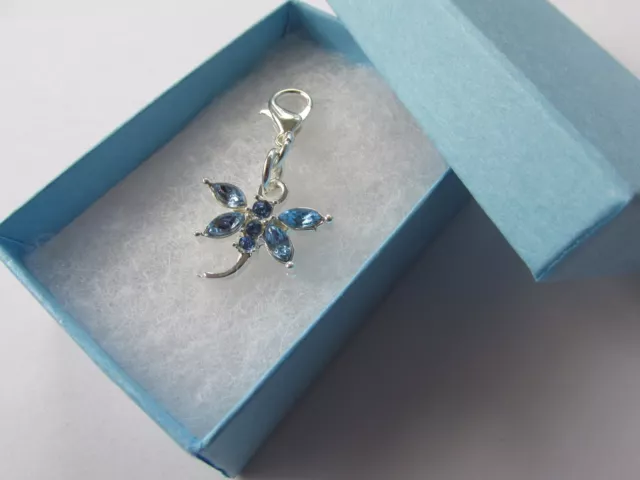 Perfect Wedding Gift for The Bride Something Blue * Blue Crystal Dragonfly Charm