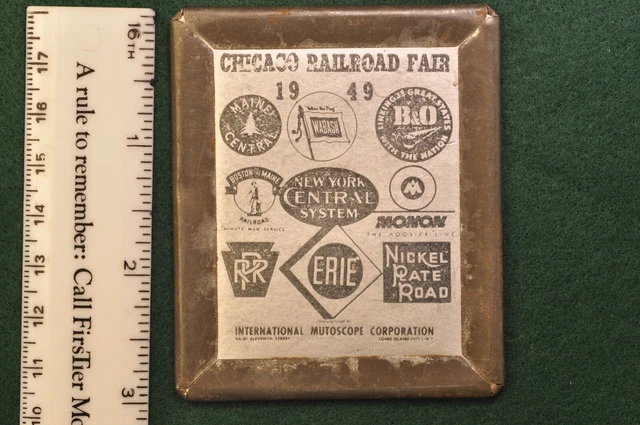 Chicago Railroad Fair 1949 Souvenir  2 1/2” x 3 1/16" International Mutoscope Co