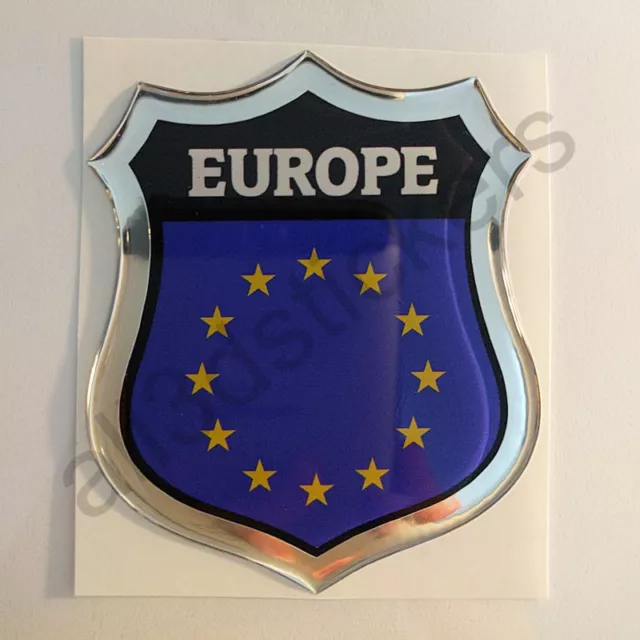 Autocollant Europe Emblème Adhésif Europe Drapeau 3D Résine Voiture Moto Sticker