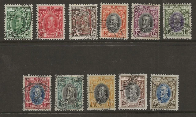 SOUTHERN RHODESIA   SG 15a/26a  1933/35 PERF 11 1/2 (COMB) SET OF 11   COMPLETE