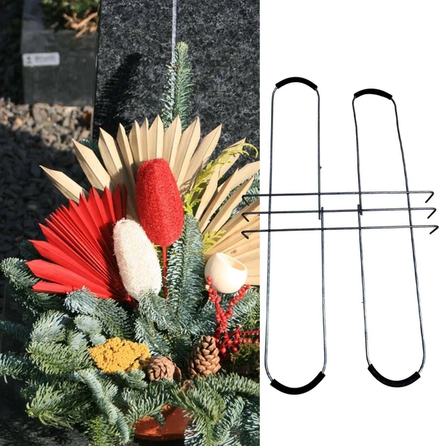 Tombstone Hugger Flower Saddle Wire Graves Saddle for Cemetery Outdoor Lawn