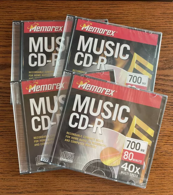 Memorex Music CD-R Recordable CDs 700 MB 80 min 40x Multi Speed Lot Of 4 Sealed