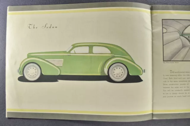 1936 Cord 810 Motor Car Catalog Phaeton Sedan Cabriolet Coupe Excellent Original 3