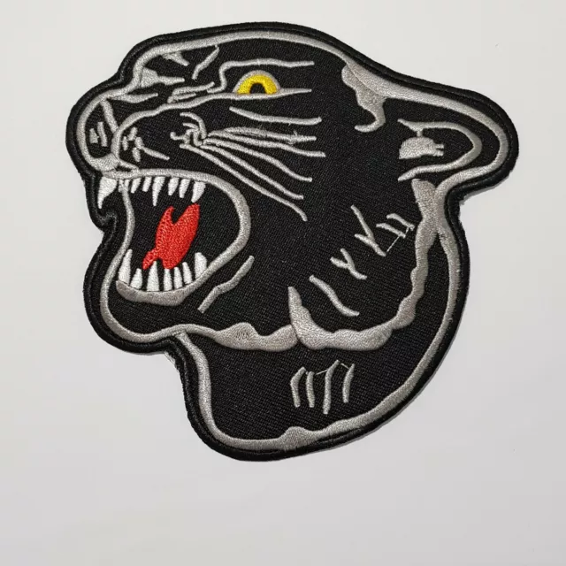 Big Black Panther Head Embroidered Iron / Sew On Patch Shirt Jacket Large Badge