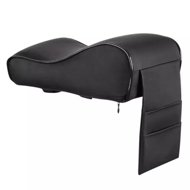 Car Central Console Seat Armrest Box Cushion Pad Cover Black With Storage Bag