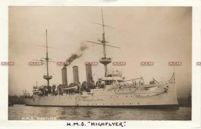 Unique Royal Navy RP Mock-up Postcard.  HMS "Highflyer" Protected Cruiser. c1901