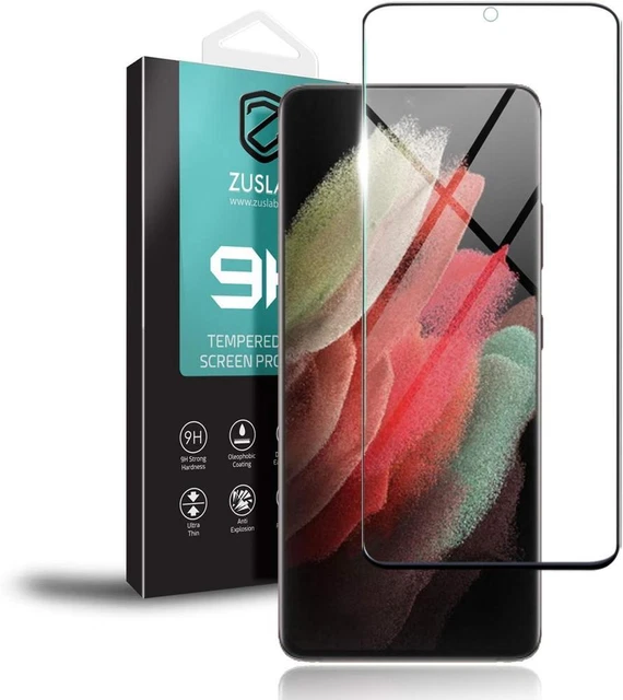 Tempered Glass for GalaxyS21+5G Case Friendly 9H Hardness Screen Protector-Black