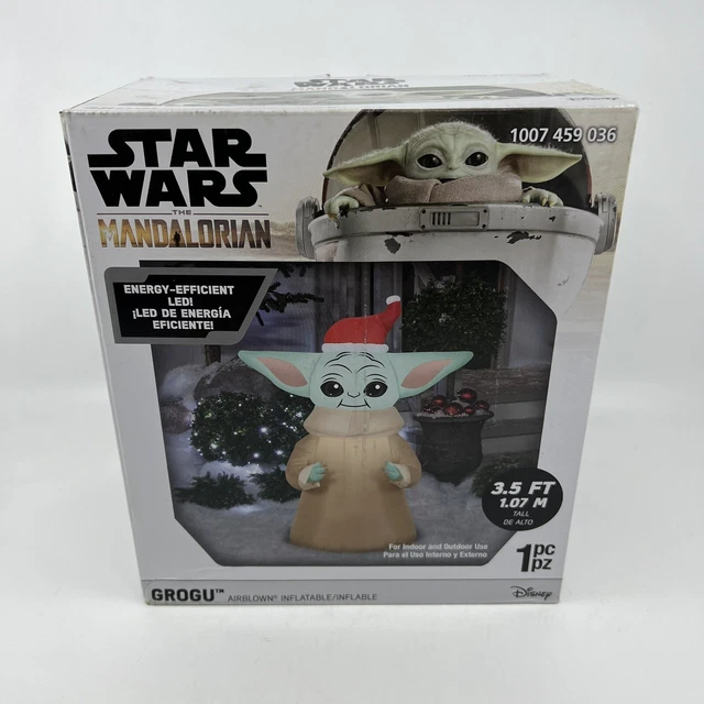 STAR WARS MANDALORIAN Grogu Baby Yoda Christmas Inflatable 3.5 ft Lit