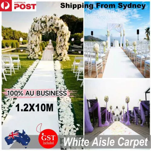 1.2M x 10M  White Carpet Aisle Runner Wedding Party Event Decoration Mats Rugs