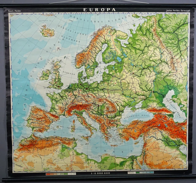 VINTAGE MAP OF Europe Rollable Mural Wall Chart Cottagecore Decoration £168.66 PicClick UK