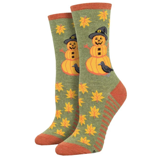SOCKSMITH WOMEN'S CREW Socks Pumpkin Man Halloween Novelty Footwear 13
