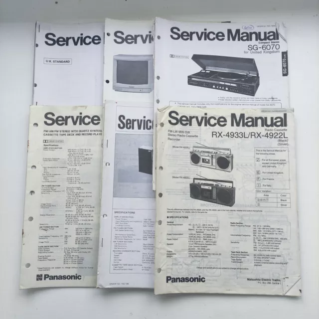 Vintage PANASONIC service manuals ORIGINAL