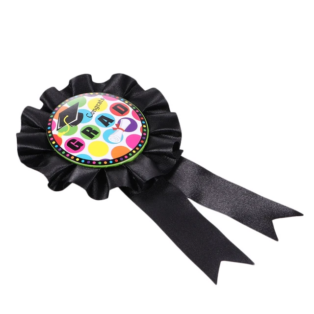 5 pz Spilla per Laurea Spilla Creativa Plate Stagnata Distintivo Laurea Moda (Nero)