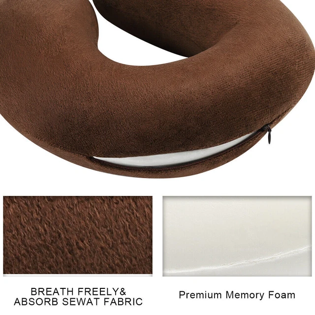 Memory Foam U-Shaped Travel Pillow Neck Support Head Rest Airplane Sleep Soft 4