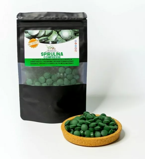 Spirulina Pura Biologica Qualita' Premium 500 Compresse Da 500Mg