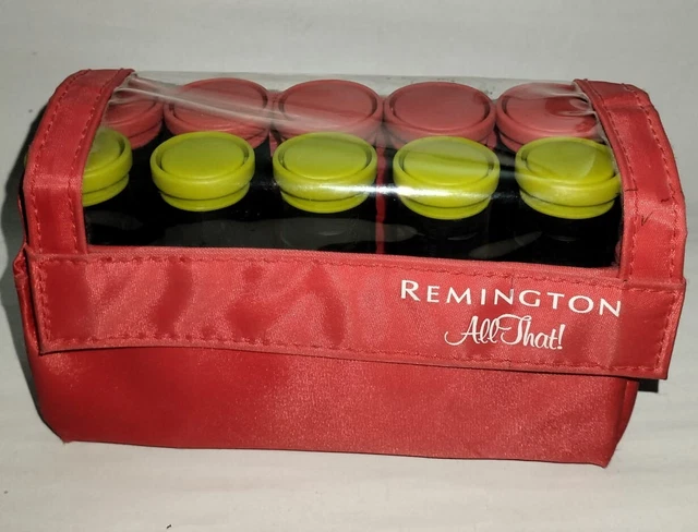 Remington Travel Electric Hair Curlers Set 10 Rollers + 110V Red and Yellow