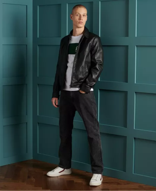 Superdry Mens Curtis Light Leather Jacket