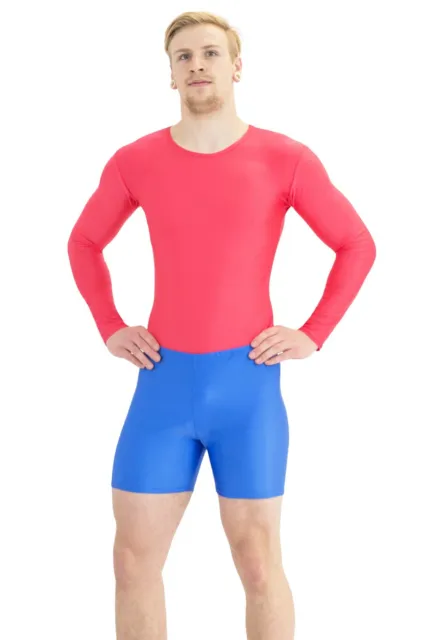 Herren Hotpant Royalblau Kurzradler Sporthose shorts kurze Hose stretch shiny