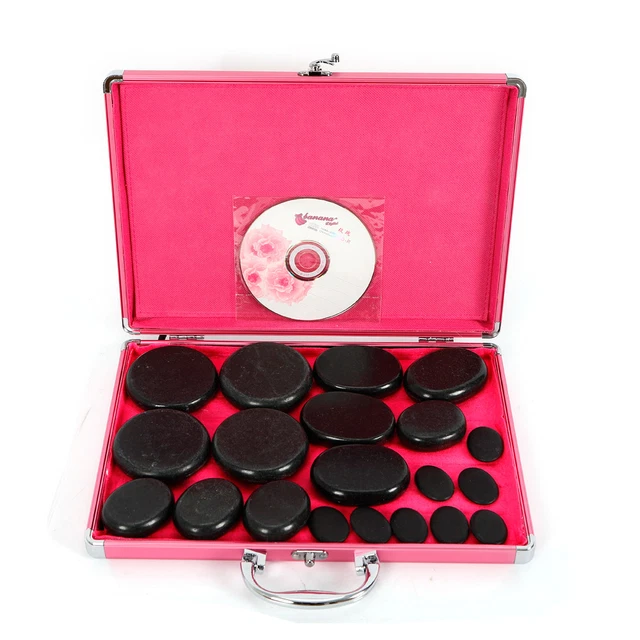 20x Lo último Masaje Piedra Basalto Kit Rock SPA Caja de Masaje Engrasado Kit con Calentador