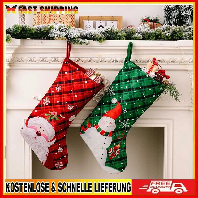 Linda Bolsa de Regalo de Navidad Rústica 45 cm Navidad Adorno de Árbol Colgante Suministros de Año Nuevo