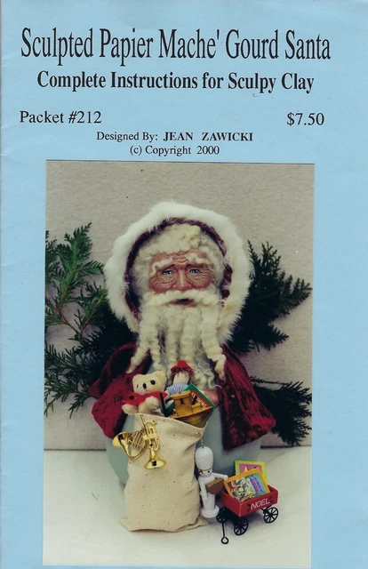 Sculped Papiermache Kalebasse Santa Jean Zawicki Dekorativ Malen Muster Paket