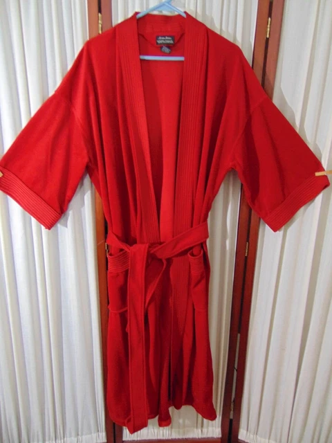 1980's Men's Bathrobe by Diplomat- M/L- Rich Red Velour -VG -HANDSOME