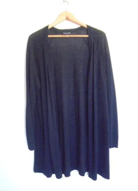 Eileen Fisher schwarze Strickjacke Jersey Pullover Kapselgarderobe Designer Kleidung XL