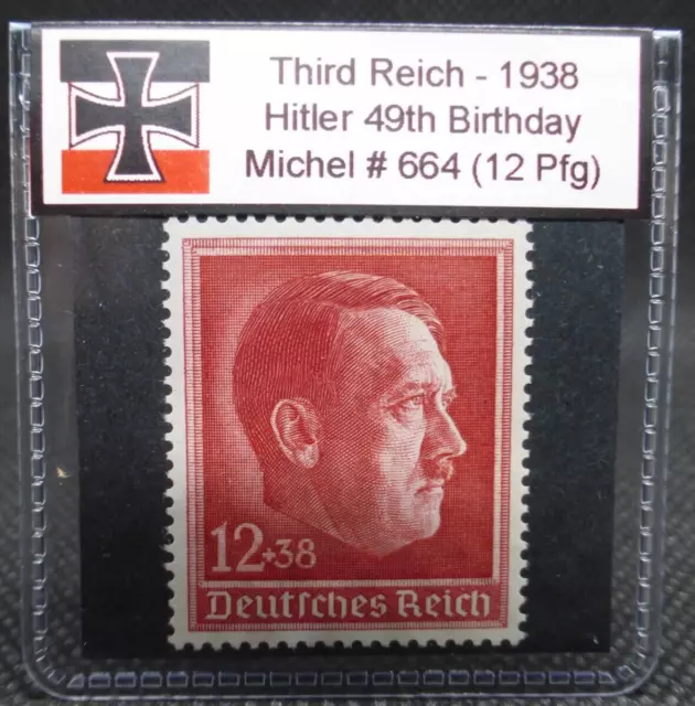 Adolf Hitler 1938 WW2 49th Birthday Stamp Third Reich Nazi Germany MNH Pfennig