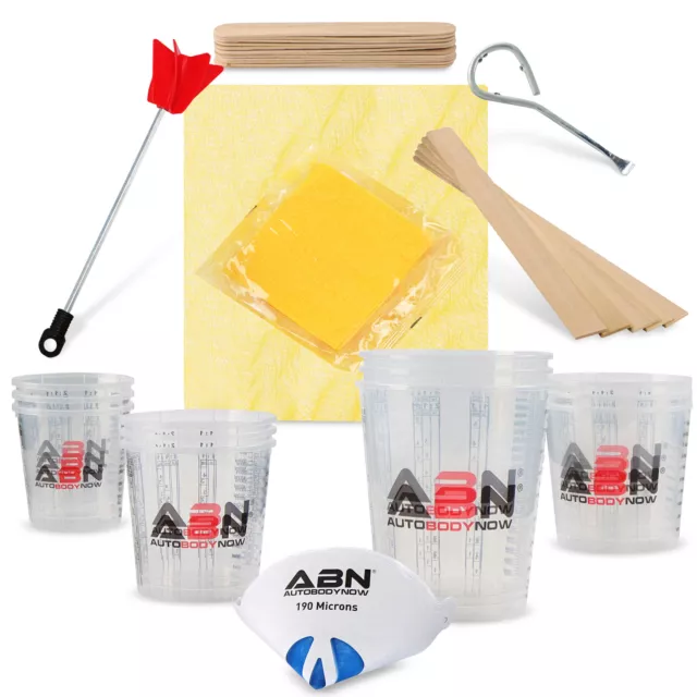 ABN Home and Automotive Paint Mixing Cups Kit - 40pc Complete Epoxy Mixer Set