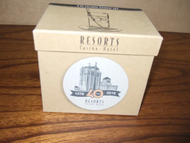 RESORTS CASINO-HOTEL 40th Anniversary 4PC Coaster Set