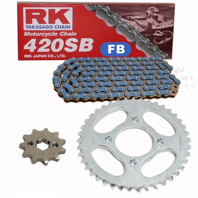 RK Japan Chain Set For Yamaha RD 50 M Cast Wheel 1978-84 – 420 108 Links, 11/52 Sprockets (Open)