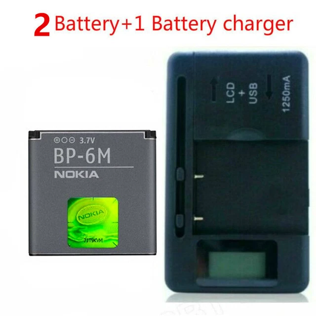 BP-6M Battery + charger For Nokia 3250 N73 9300 6233 6280 6282 6288 6151 6234