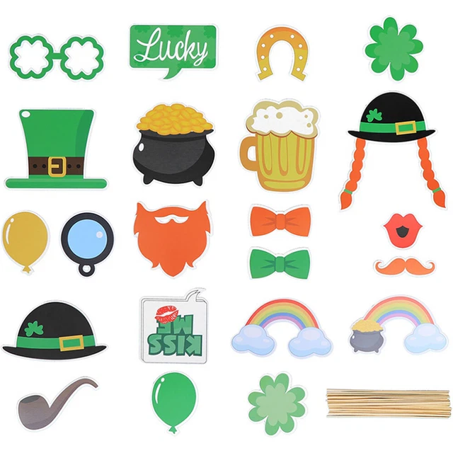 Oggetti di scena arredamento stand festa di San Patrizio accessori selfie irlandese