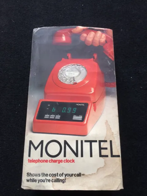 Vintage Monitel Telephone Charge Clock Grey