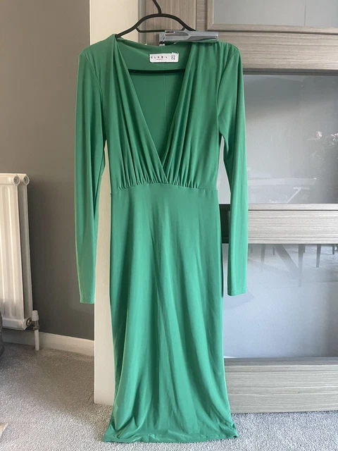 CLUB L LONDON Emerald Green V Plunge Midi Dress With Long Sleeves UK SIZE 10 21.50 - PicClick UK CLUB L LONDON Emerald Green V Plunge Midi Dress With Long Sleeves UK SIZE 10 21.50 - PicClick UK