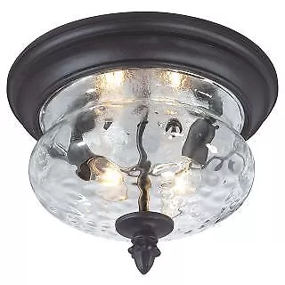 The Great Outdoors 9909-1-66 2 Light Flush Mount Ceiling Fixture in Black from t