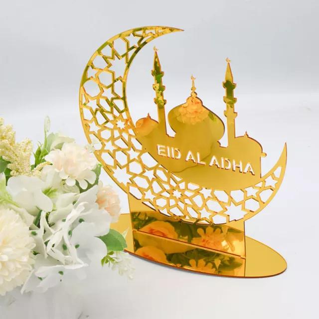 Golden Acrylic Muslim Ramadan Kareem 2024 Eid Mubarak Decoration For Home Ei BII