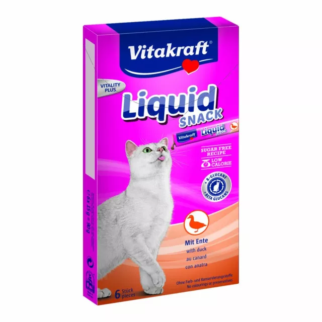 VITAKRAFT Snacks para Gatos Cat Líquido Pato 90g - Premios Crema de