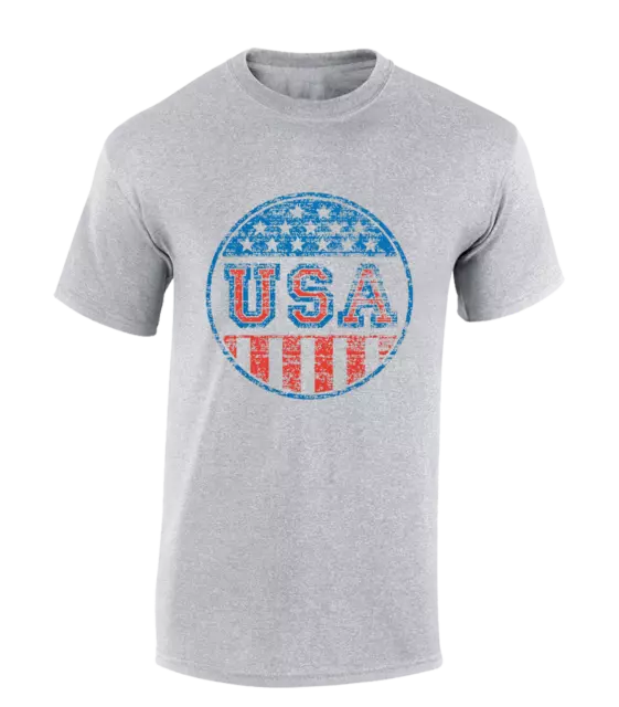 Retro Usa Logo Mens T Shirt American Eagle Us Flag Basketball Classic Top