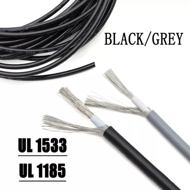 Black/Grey Single Core Shield Wire UL1533 UL1185 Audio Cable 28AWG~14AWG