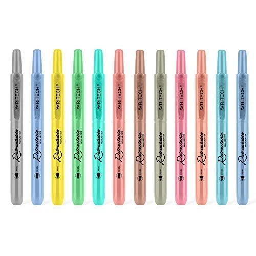 Retractable Highlighters Assorted Colors: Chisel Tip Click Aesthetic ...