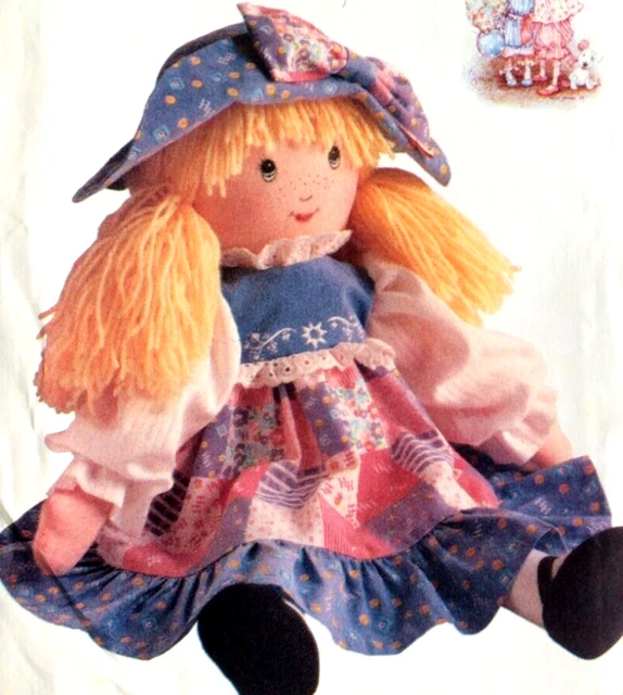 Vtg UC Butterick 5083 Sew Pattern 16"  Holly Hobbie Stuffed Rag Doll Dress Hat