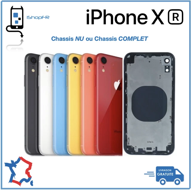 Châssis Arrière Nu Pour IPhone 12 - Noir - Avec Logo Apple - Pièce Détachée