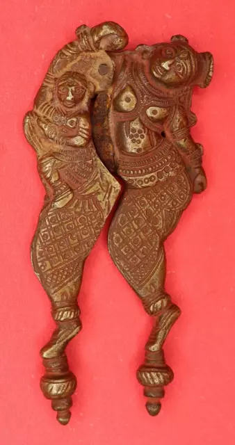 Radha Krishna Carved Vintage Style Brass Sarota Betel Nutcracker Supari Cutter