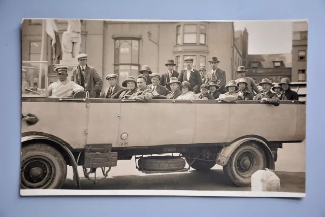 Postcard, 1920's Charabanc Bus Outing, Seaise Trip, Weymouth