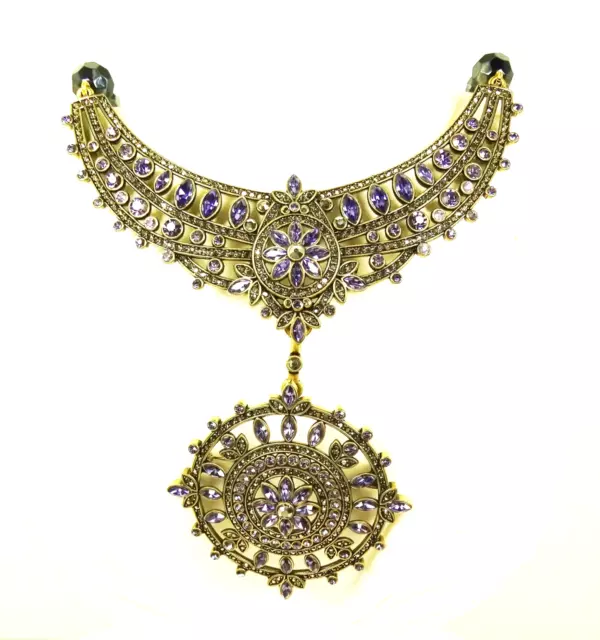 HEIDI DAUS "French Twist" Amethyst Crystal Necklace with Removable Drop/Pin