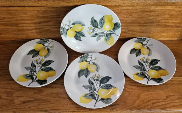 Royal Norfolk Ceramic Dessert  Plates Serving Dishes Lemon Decor 7.5" NEW