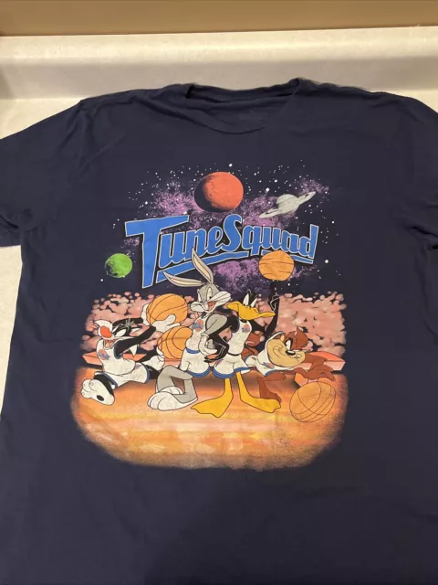 Space Jam T-Shirt Mens Large Looney Tunes Bugs Bunny Daffy Duck TAZ 90s Movie